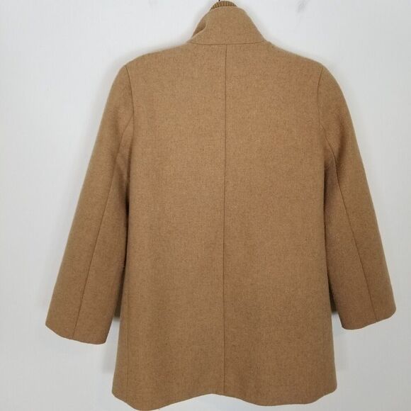 J.Crew Factory Women Village coat Sz 0 Beige Wool Blend Zip Up Preppy City - Picture 4 of 8